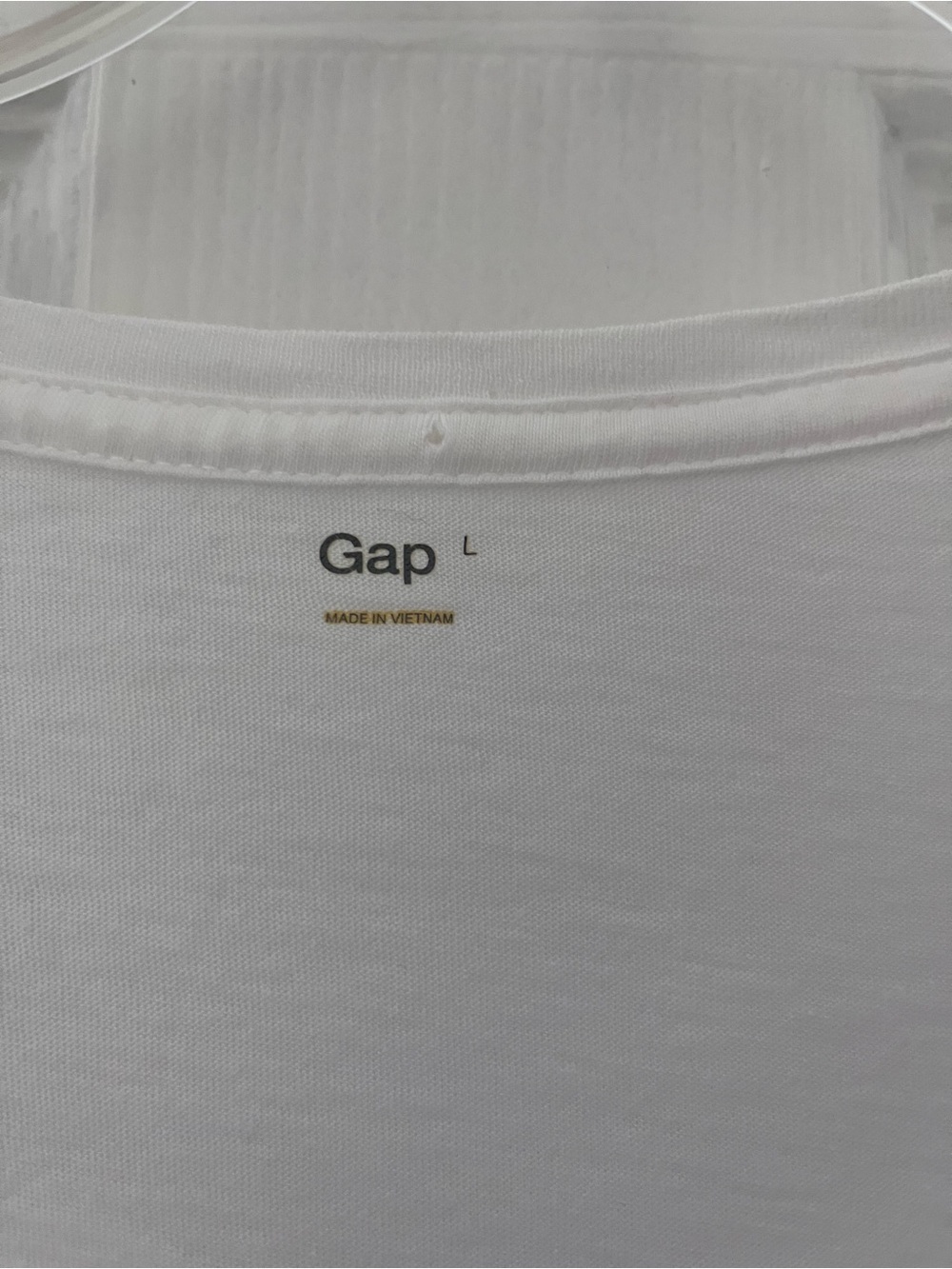 GAP 100% Cotton White Deep V-Neck Short Sleeve Tee - Picture 3 of 4